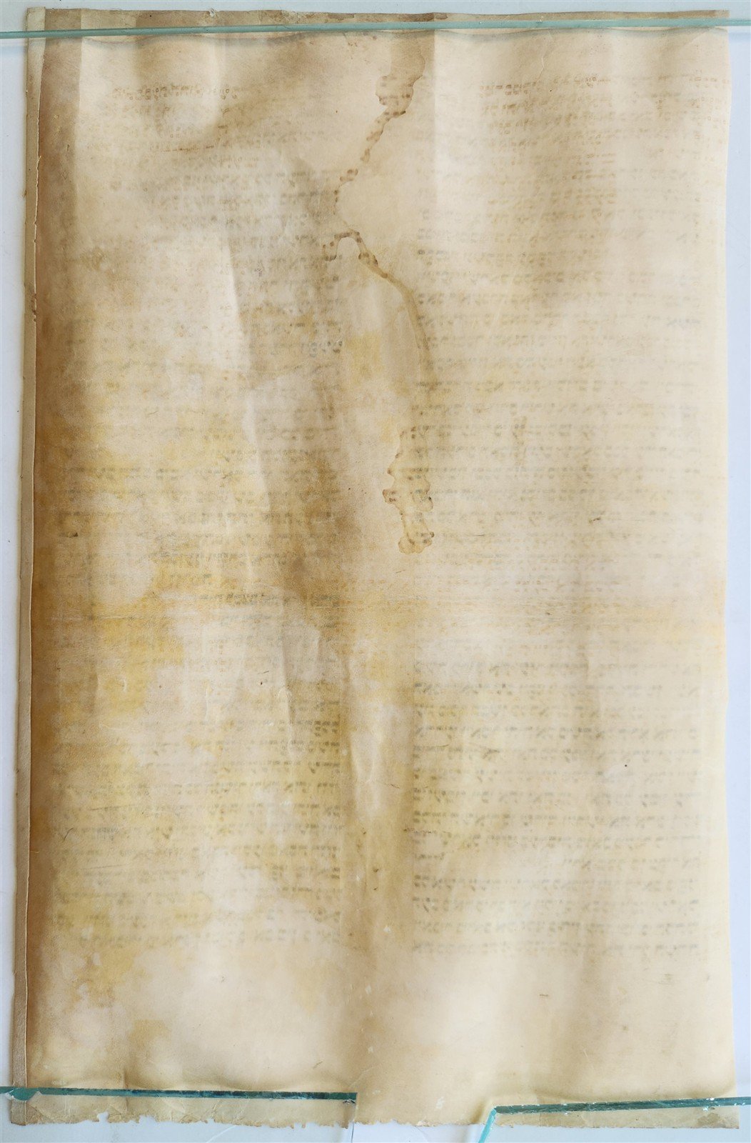 TORAH SCROLL FRAGMENT MANUSCRIPT on VELLUM 19th century ANTIQUE NUMBERS 21:21-35