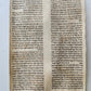 TORAH SCROLL FRAGMENT VELLUM MANUSCRIPT 19th century ANTIQUE LEVITICUS 13x20"