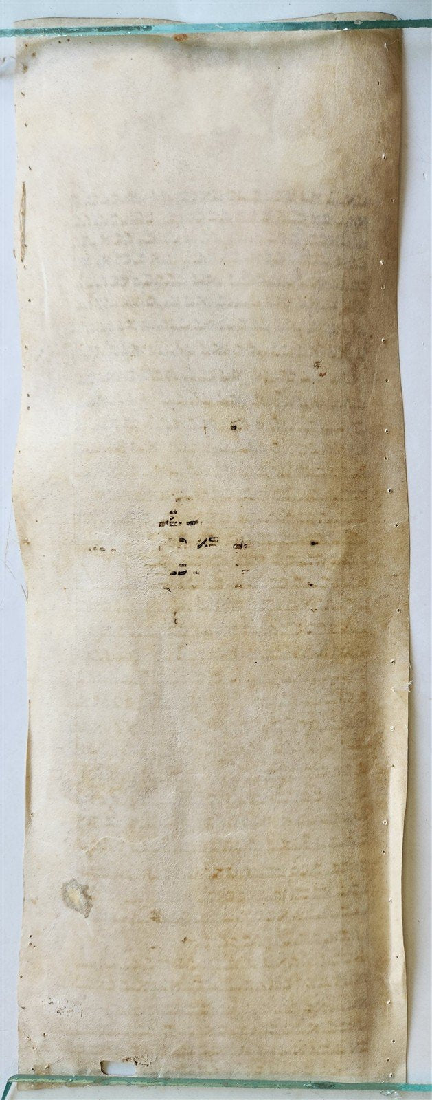 TORAH SCROLL FRAGMENT VELLUM MANUSCRIPT 19th century ANTIQUE LEVITICUS 7 x 18"