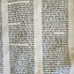 TORAH SCROLL FRAGMENT VELLUM MANUSCRIPT 19th century ANTIQUE Book of EXODUS