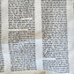 TORAH SCROLL FRAGMENT VELLUM MANUSCRIPT 19th century ANTIQUE Book of EXODUS
