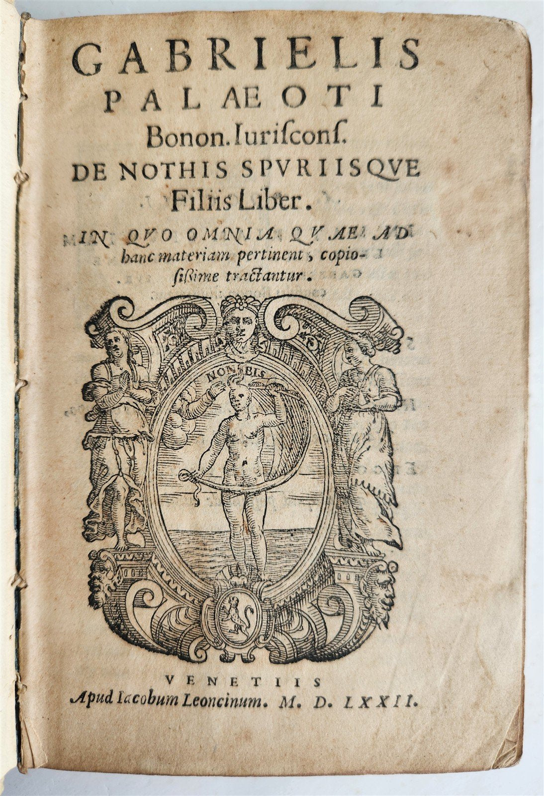 1572 CANON LAW by Gabriele Paleotti De nothis spuriisque filiis liber antique