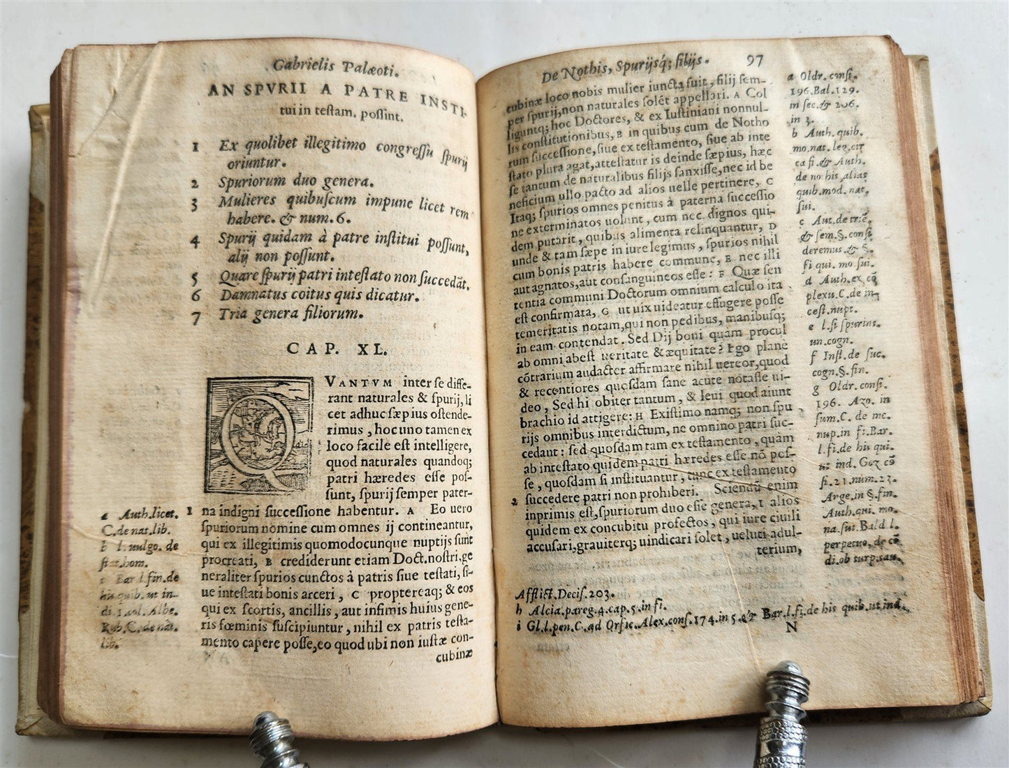 1572 CANON LAW by Gabriele Paleotti De nothis spuriisque filiis liber antique
