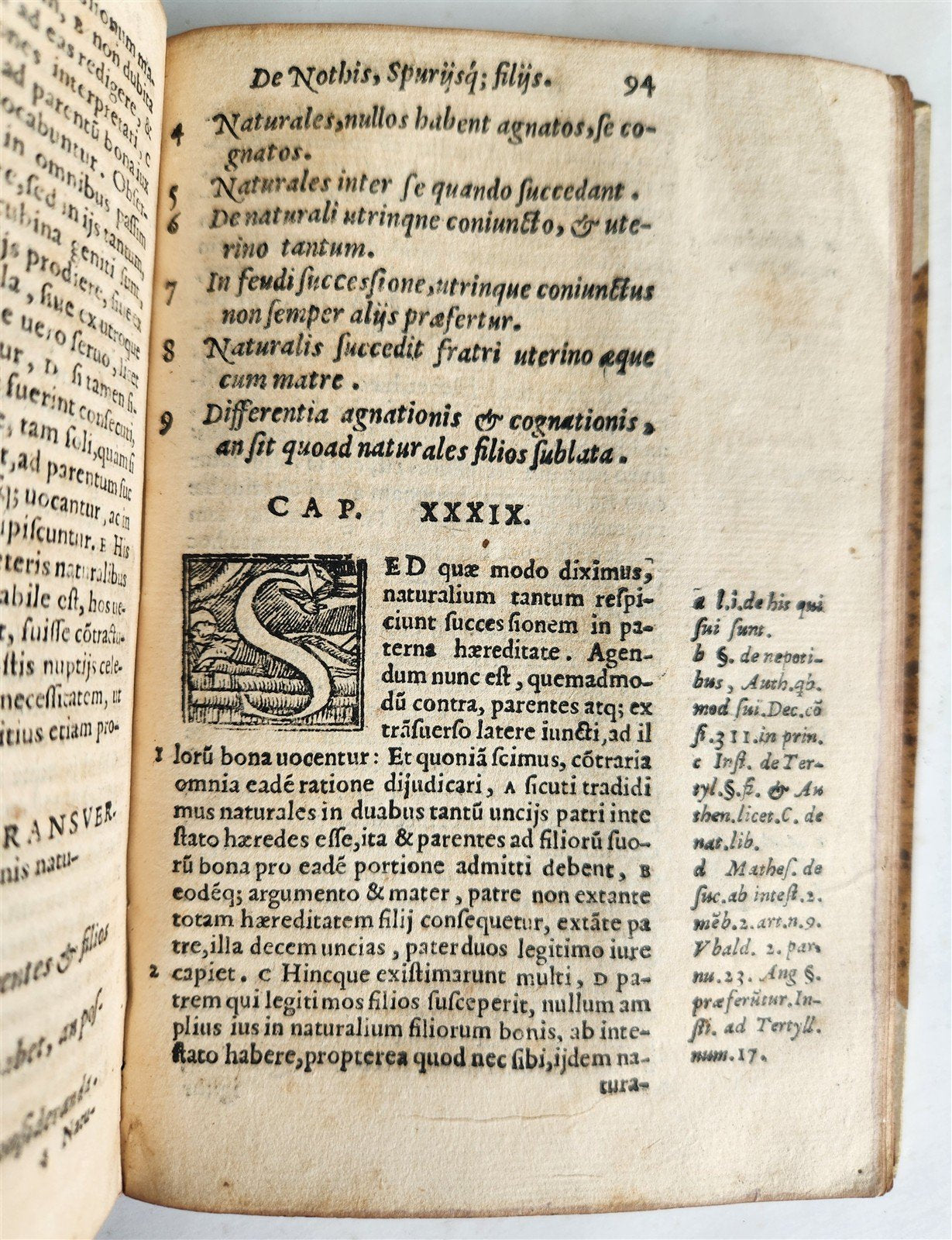 1572 CANON LAW by Gabriele Paleotti De nothis spuriisque filiis liber antique