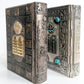 1960-1969 PAIR of JEWISH PRAYER BOOKS w/ METAL BINDINGS vintage HEBREW-ENGLISH
