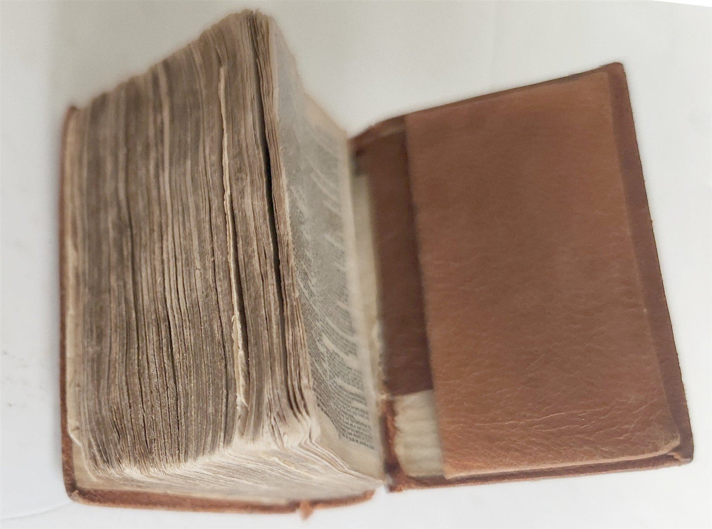 1838 MINIATURE BIBLE in ENGLISH w/ Magnified glass ANTIQUE illustrated