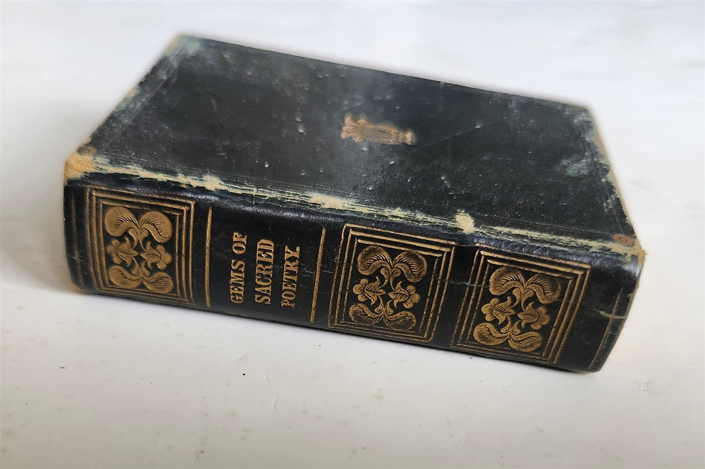 1840s MINIATURE BOOK GEMS of SACRED POETRY in ENGLISH antique