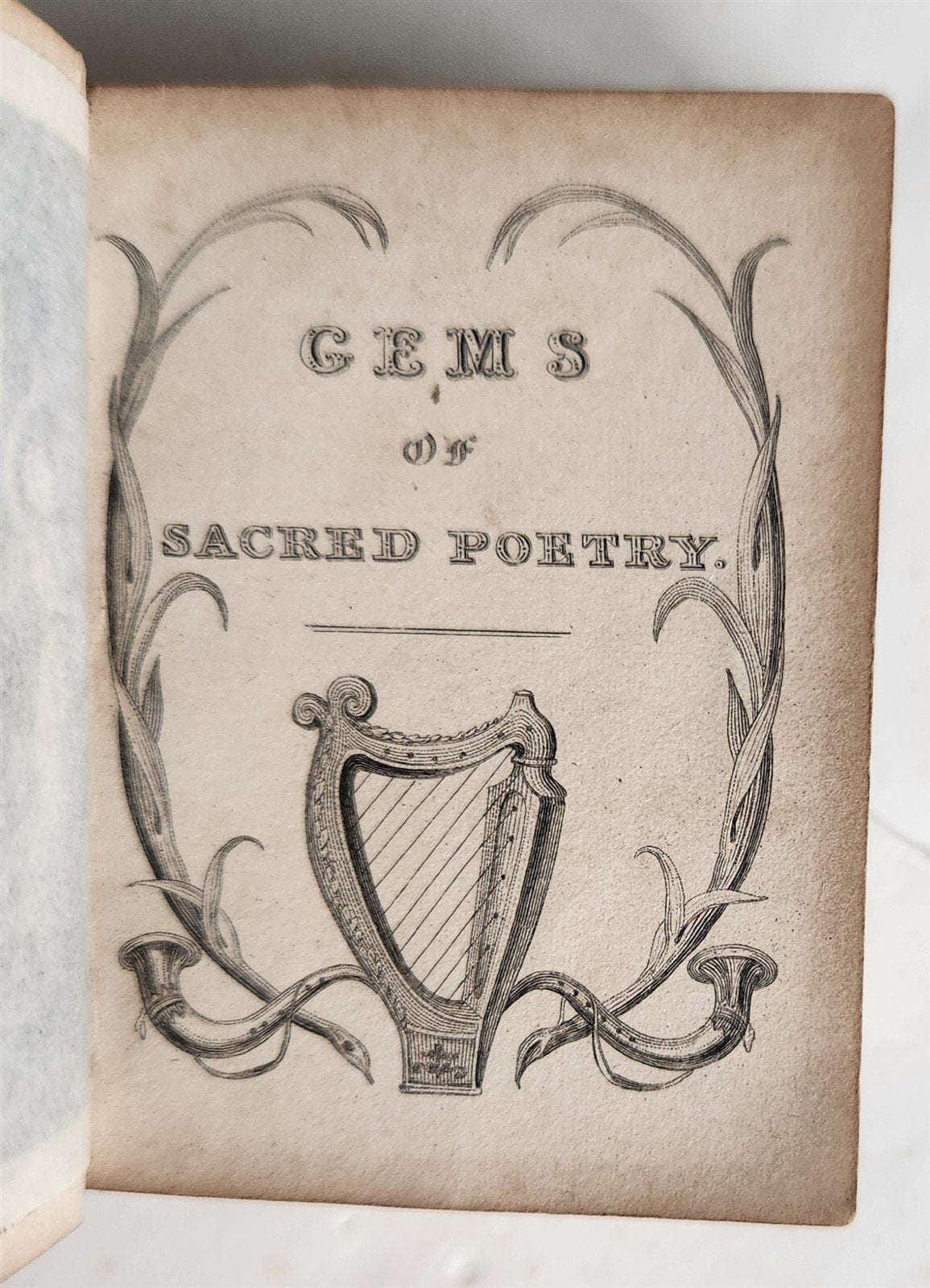 1840s MINIATURE BOOK GEMS of SACRED POETRY in ENGLISH antique
