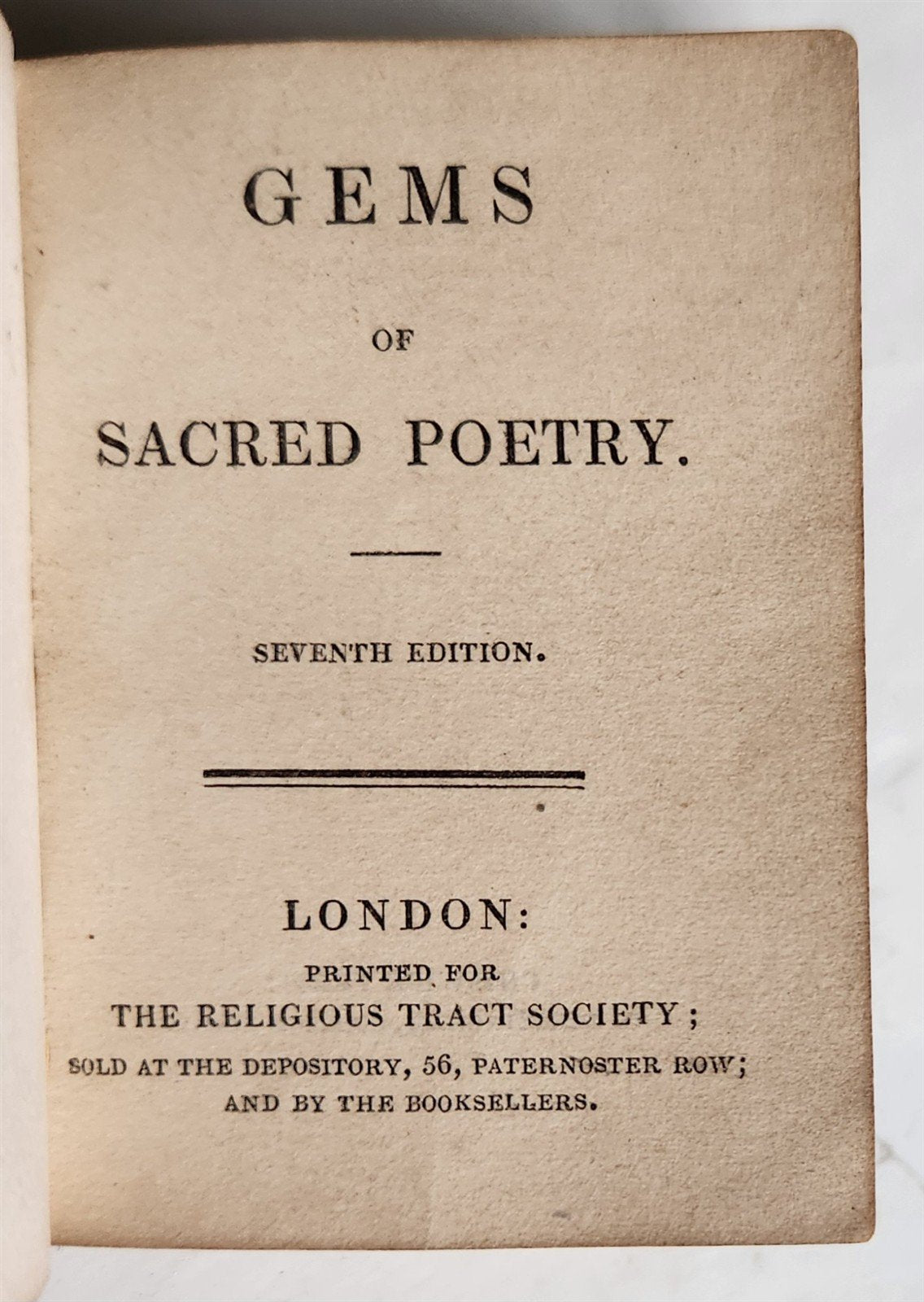 1840s MINIATURE BOOK GEMS of SACRED POETRY in ENGLISH antique