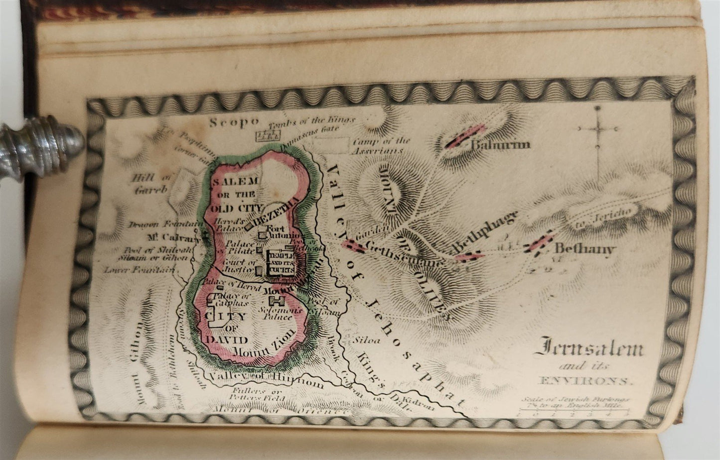 1835 BIBLE in ENGLISH - POCKET SIZE antique ILLUSTRATED w/ MAPS New Testament