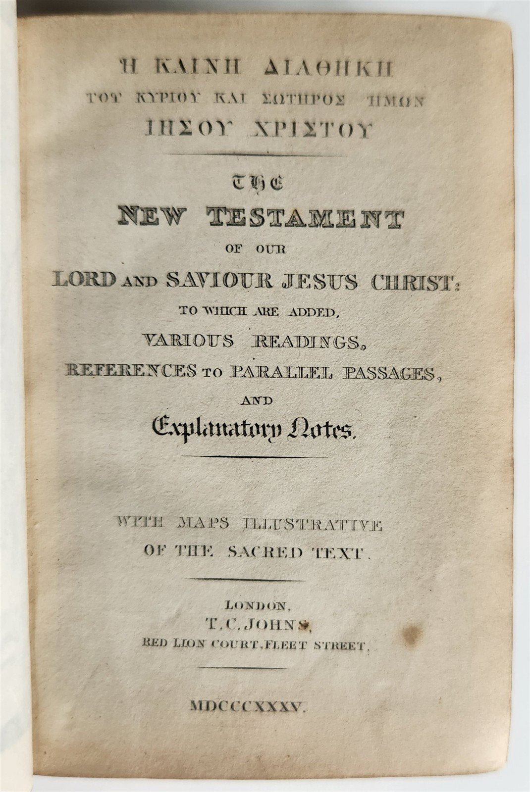 1835 BIBLE in ENGLISH - POCKET SIZE antique ILLUSTRATED w/ MAPS New Testament