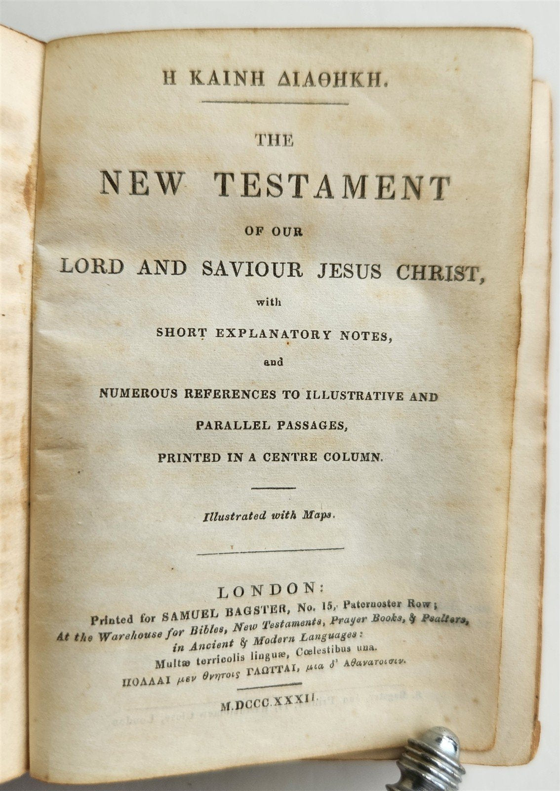 1832 BIBLE in ENGLISH - POCKET SIZE antique NEW TESTAMENT