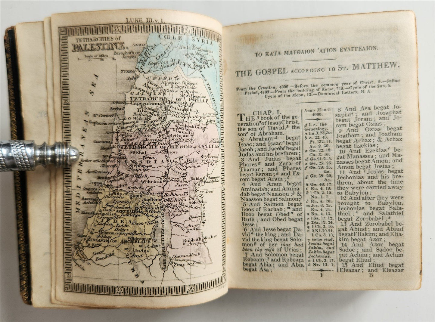 1832 BIBLE in ENGLISH - POCKET SIZE antique NEW TESTAMENT