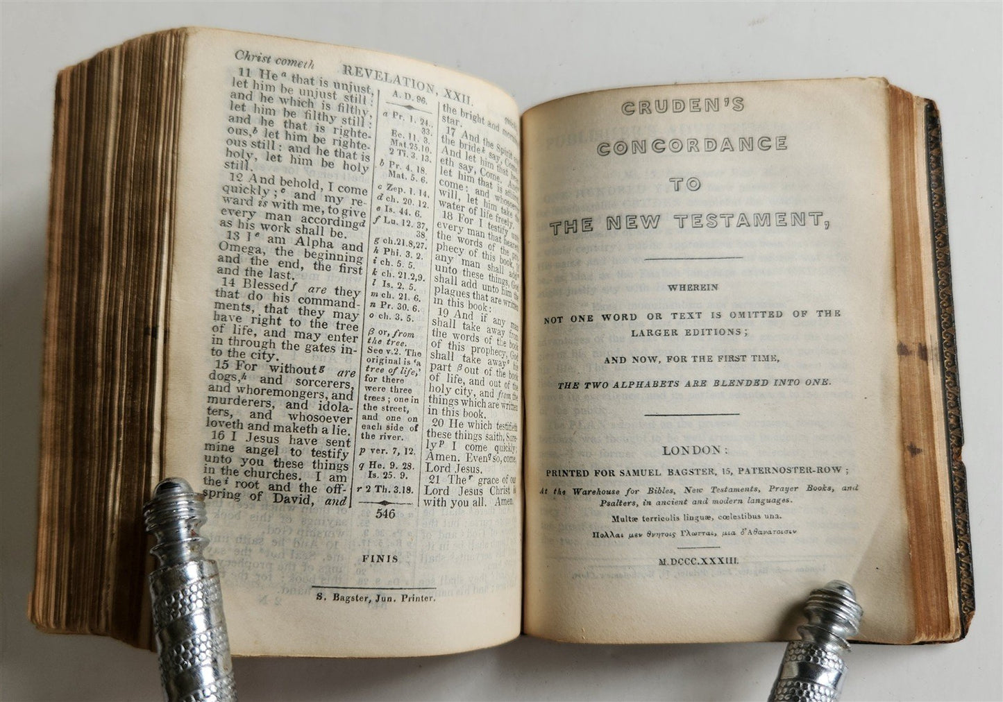 1832 BIBLE in ENGLISH - POCKET SIZE antique NEW TESTAMENT
