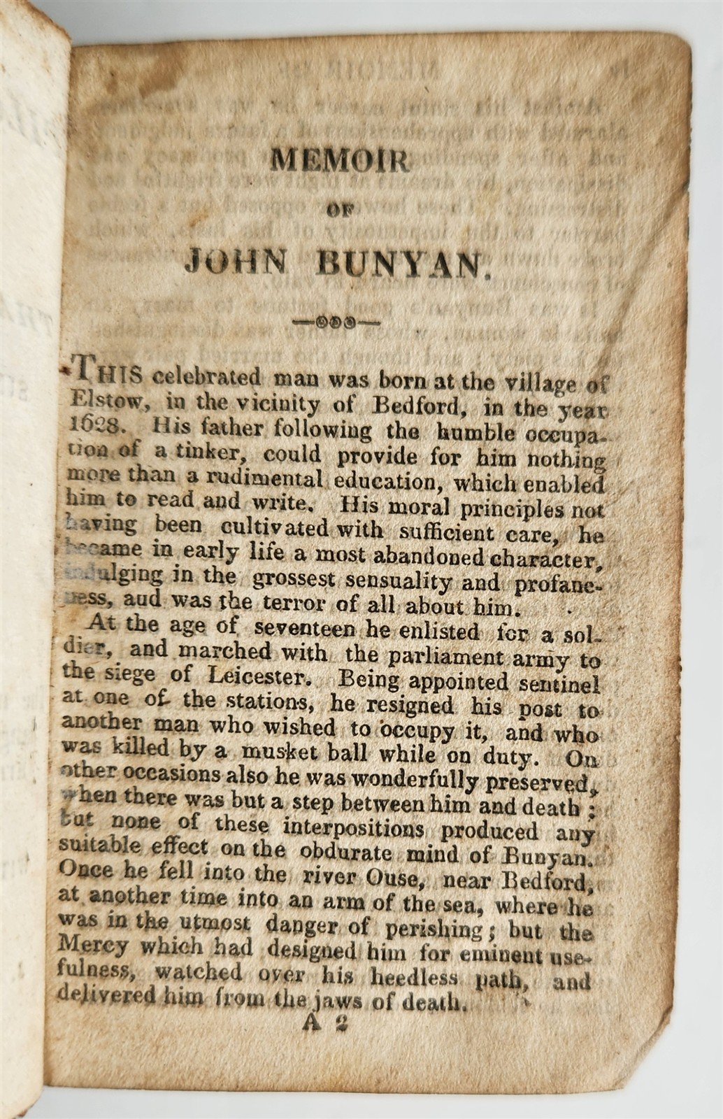 1827 MINIATURE THE PILGRIM'S PROGRESS by John Bunyan antique in ENGLISH