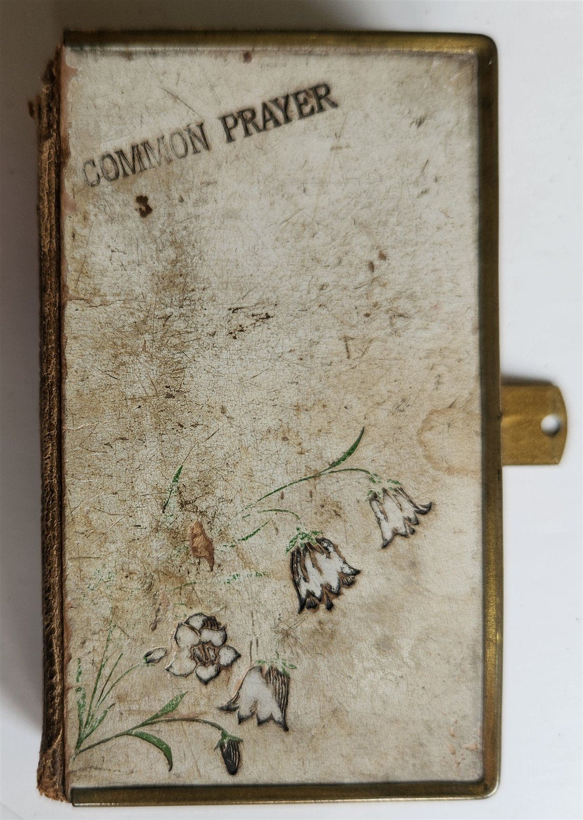 1830s LITTLE BOOK of COMMON PRAYER ENGLISH antique CELLULOID COVERS METAL EDGES
