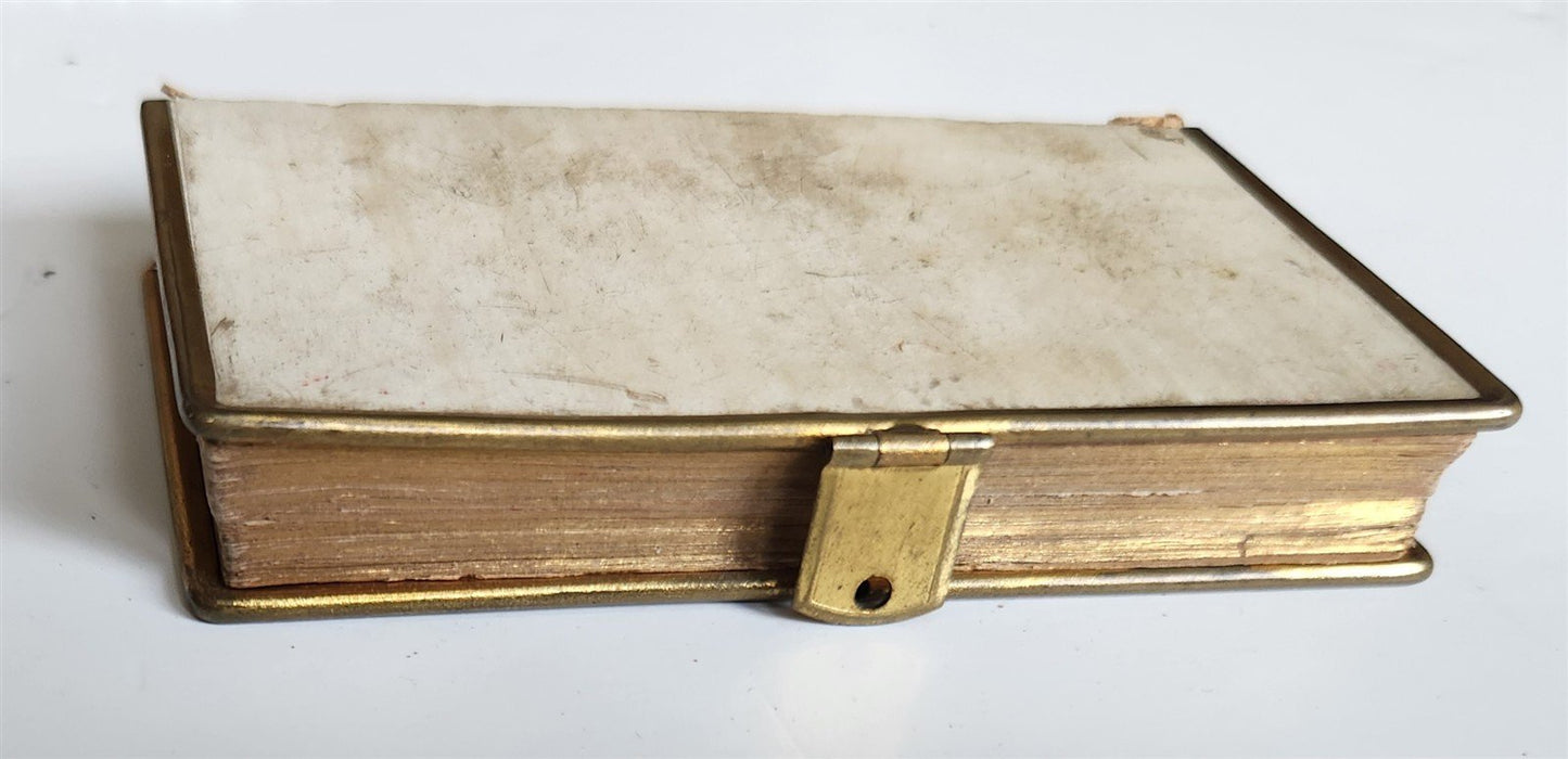 1830s LITTLE BOOK of COMMON PRAYER ENGLISH antique CELLULOID COVERS METAL EDGES