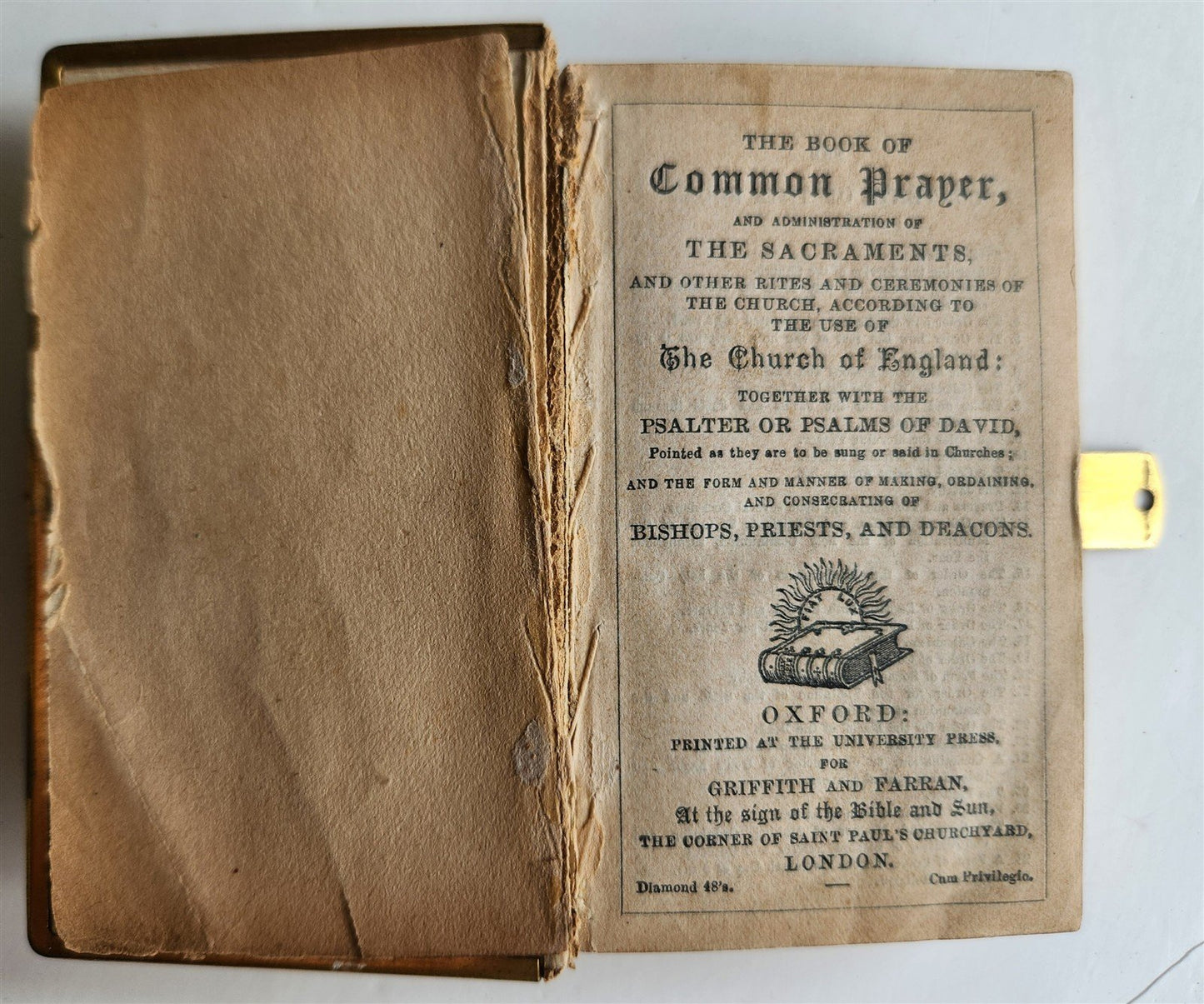 1830s LITTLE BOOK of COMMON PRAYER ENGLISH antique CELLULOID COVERS METAL EDGES