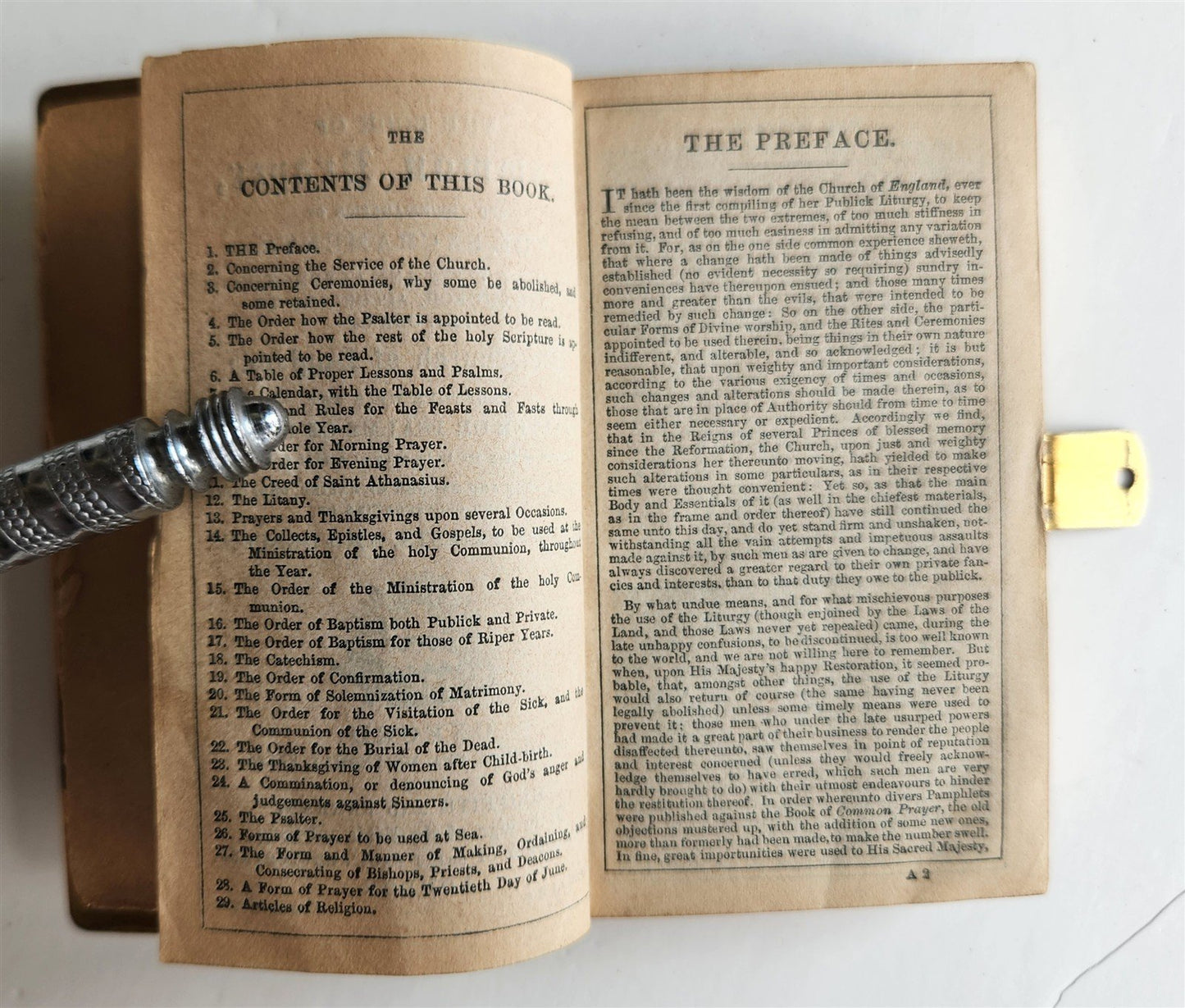 1830s LITTLE BOOK of COMMON PRAYER ENGLISH antique CELLULOID COVERS METAL EDGES
