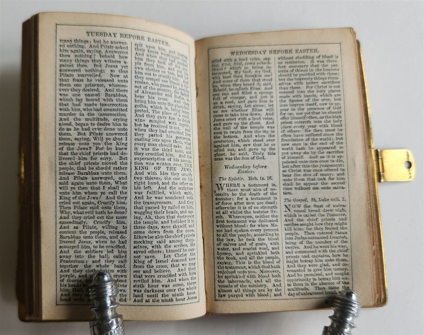 1830s LITTLE BOOK of COMMON PRAYER ENGLISH antique CELLULOID COVERS METAL EDGES
