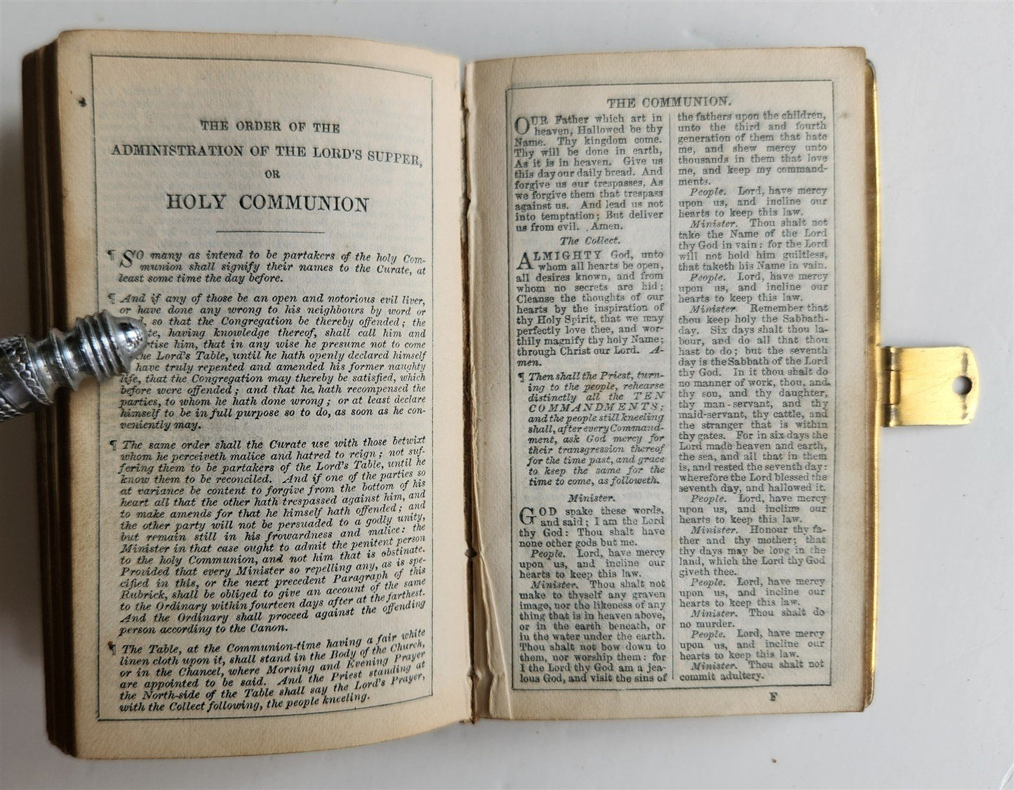 1830s LITTLE BOOK of COMMON PRAYER ENGLISH antique CELLULOID COVERS METAL EDGES