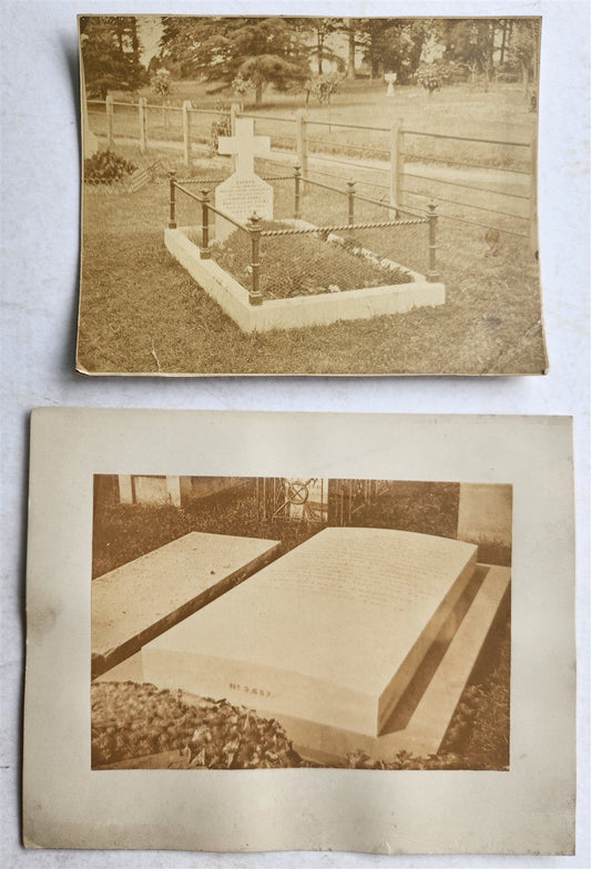 CEMETERY - LOT of 2 PHOTOS antique