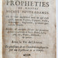 1685 PROPHECIES of MICHEL NOSTRADAMUS in FRENCH antique OCCULT