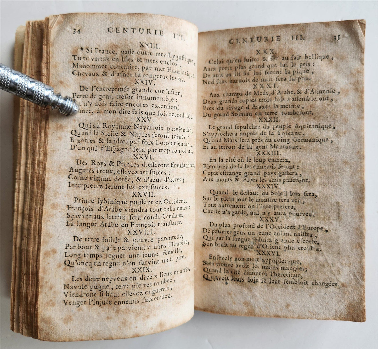 1685 PROPHECIES of MICHEL NOSTRADAMUS in FRENCH antique OCCULT