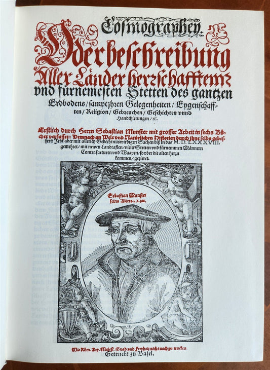 COSMOGRAPHY by Sebastian Munster 1977 GERMAN FACSIMILE EDITION of 1588
