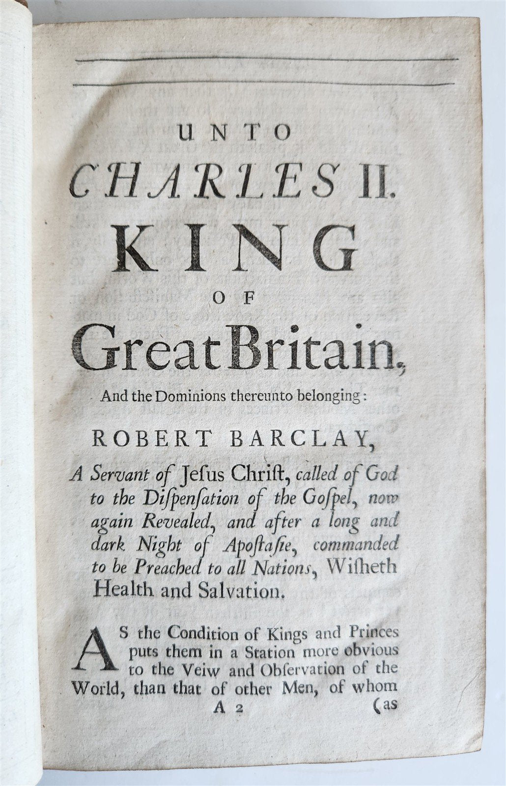 1701 AN APOLOGY for TRUE CHRISTIAN DIVINITY by QUAKERS Robert Barclay ANTIQUE