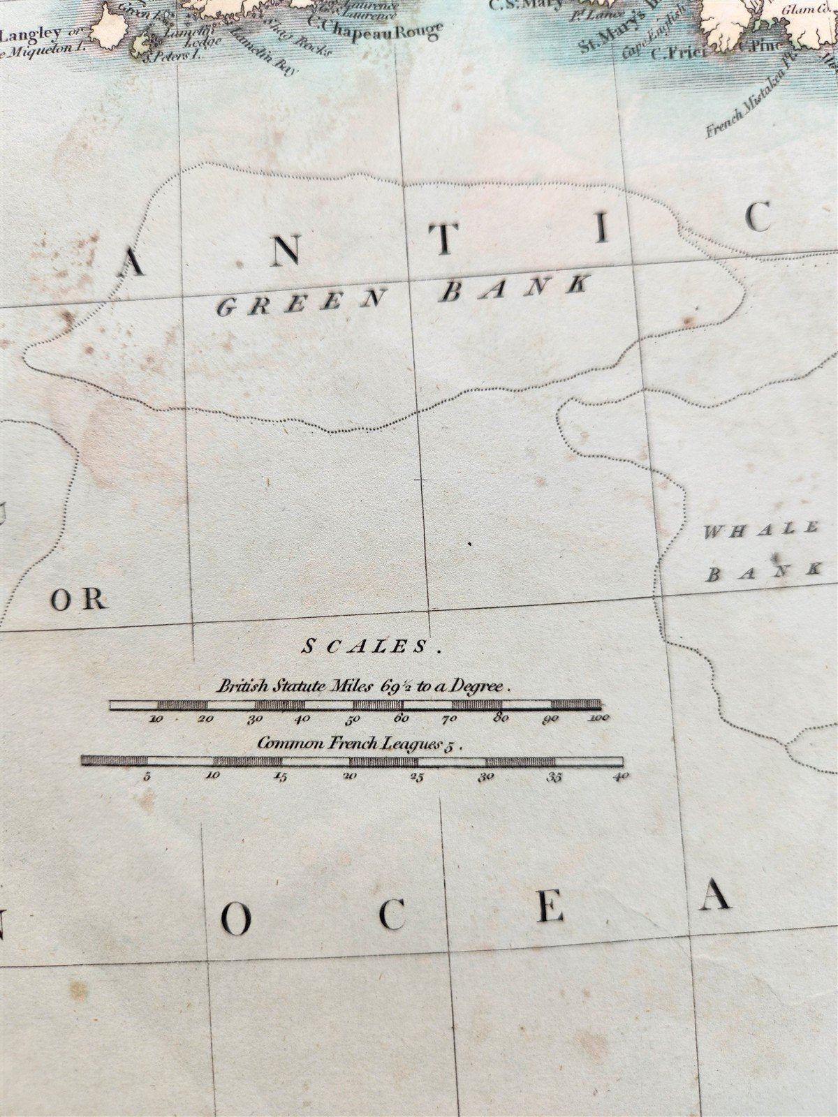 1807 MAP of CANADA -NOVA SCOTIA NEWFOUNDLAND by JOHN CARY London ANTIQUE