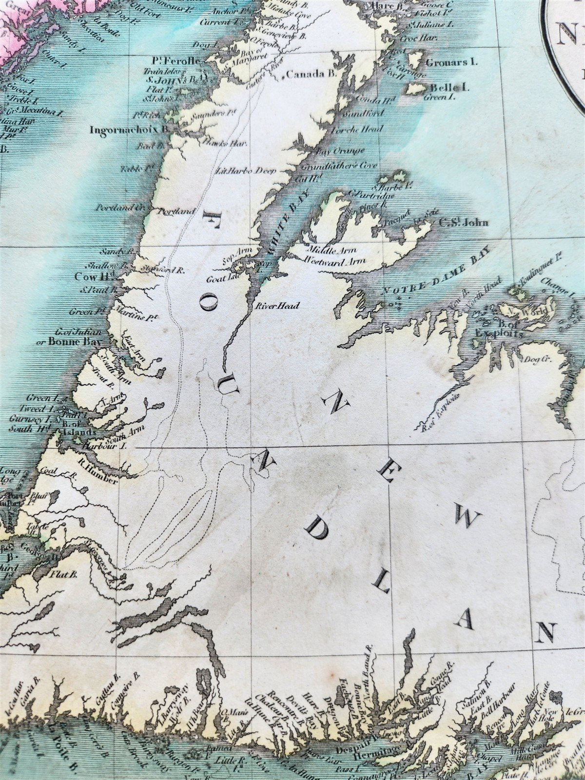 1807 MAP of CANADA -NOVA SCOTIA NEWFOUNDLAND by JOHN CARY London ANTIQUE