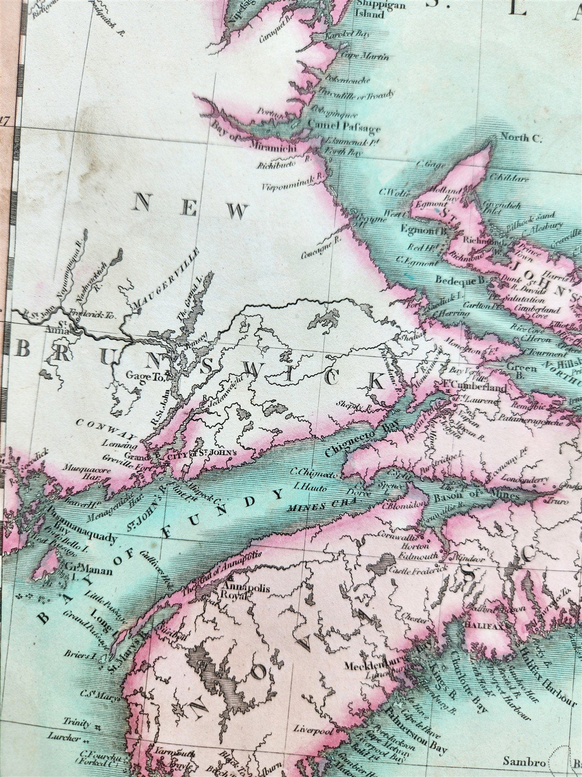 1807 MAP of CANADA -NOVA SCOTIA NEWFOUNDLAND by JOHN CARY London ANTIQUE