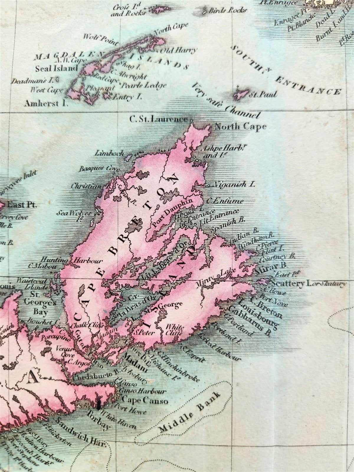 1807 MAP of CANADA -NOVA SCOTIA NEWFOUNDLAND by JOHN CARY London ANTIQUE