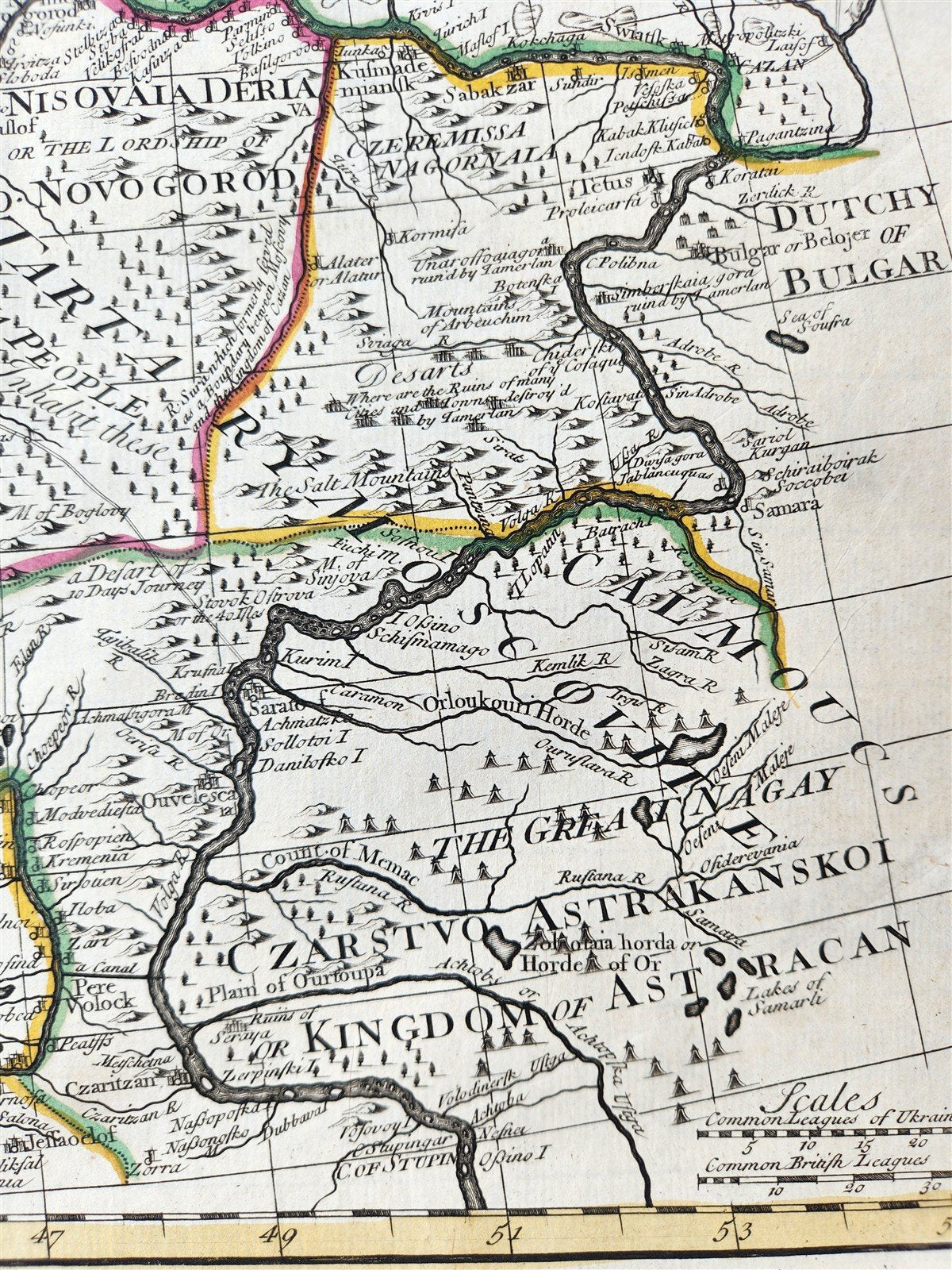 1721 MAP of RUSSIA - MOSCOVEY in EUROPE by Abel Ketelbey ANTIQUE