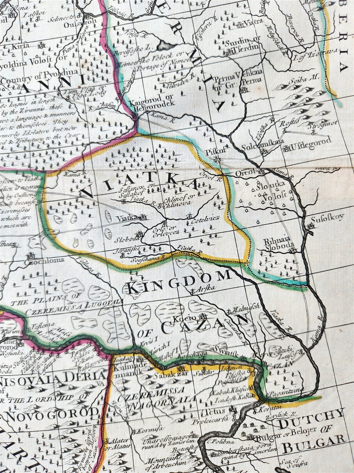 1721 MAP of RUSSIA - MOSCOVEY in EUROPE by Abel Ketelbey ANTIQUE