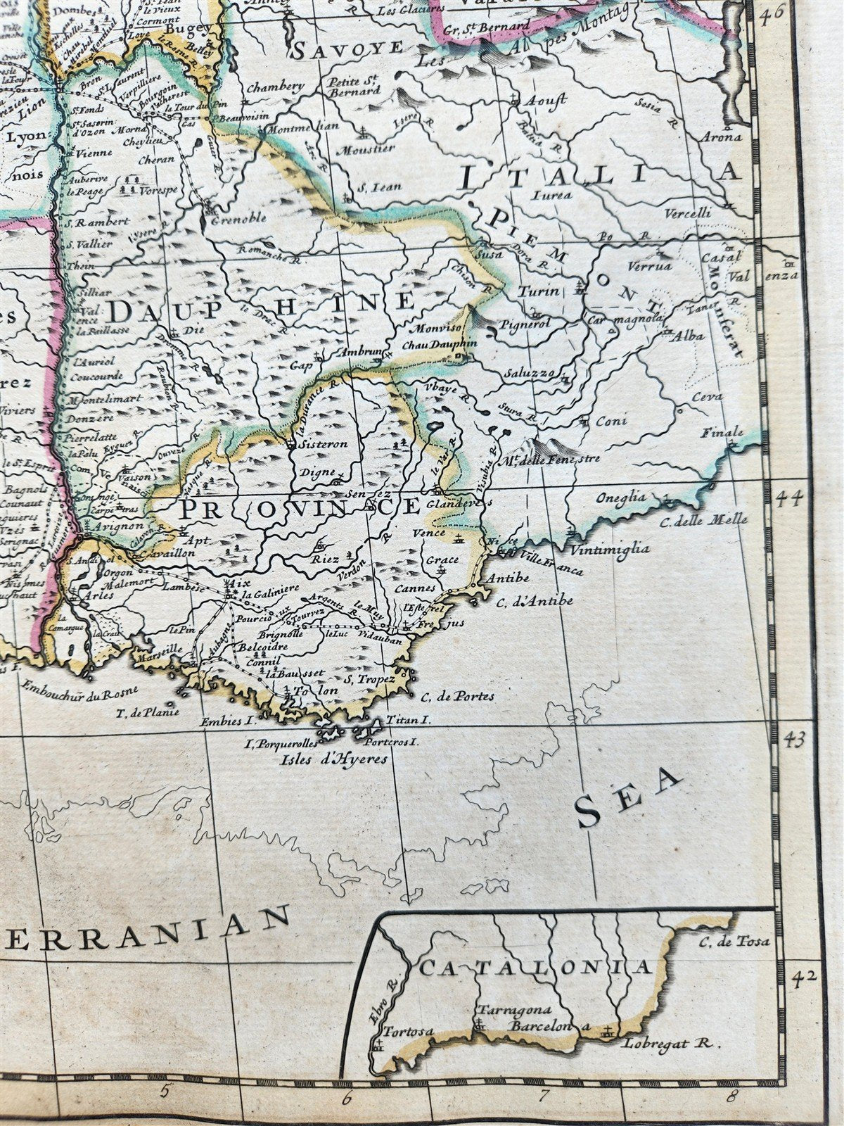 1719 MAP of FRANCE by JOHN SENEX antique