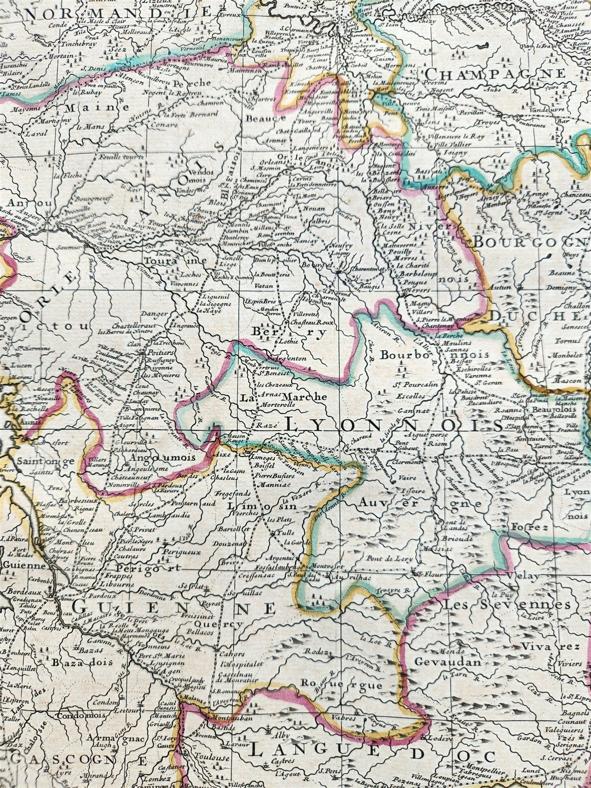 1719 MAP of FRANCE by JOHN SENEX antique
