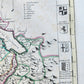 1720 MAP of SWITZERLAND & country of GRISONS w/CRESTS of CANTONS antique ENGLISH