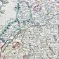 1720 MAP of SWITZERLAND & country of GRISONS w/CRESTS of CANTONS antique ENGLISH