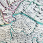 1720 MAP of SWITZERLAND & country of GRISONS w/CRESTS of CANTONS antique ENGLISH