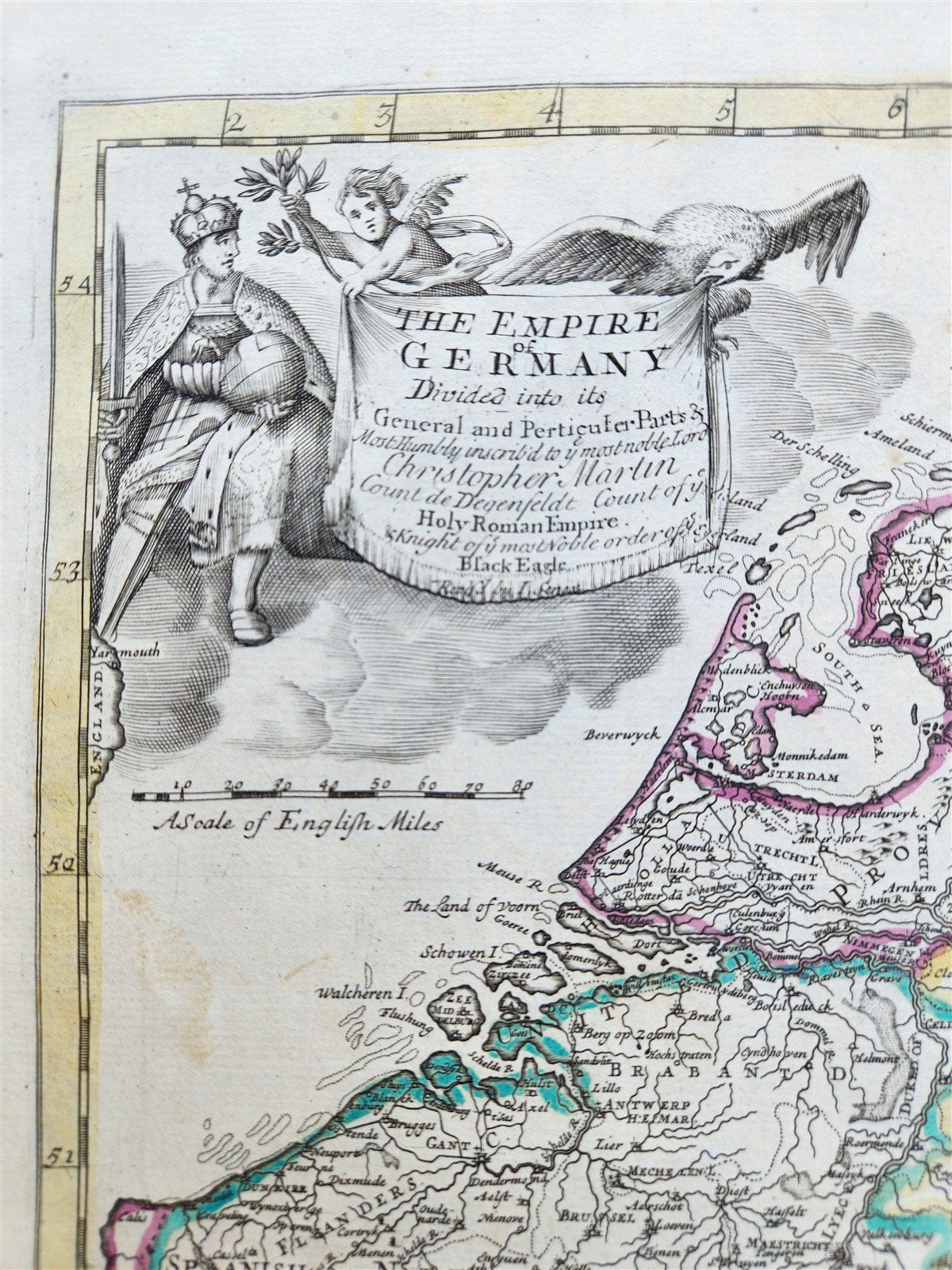 1721 MAP of THE EMPIRE of GERMANY by JOHN SENEX antique
