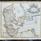 1719 NEW MAP of the KINGDOM of DENMARK by JOHN SENEX antique