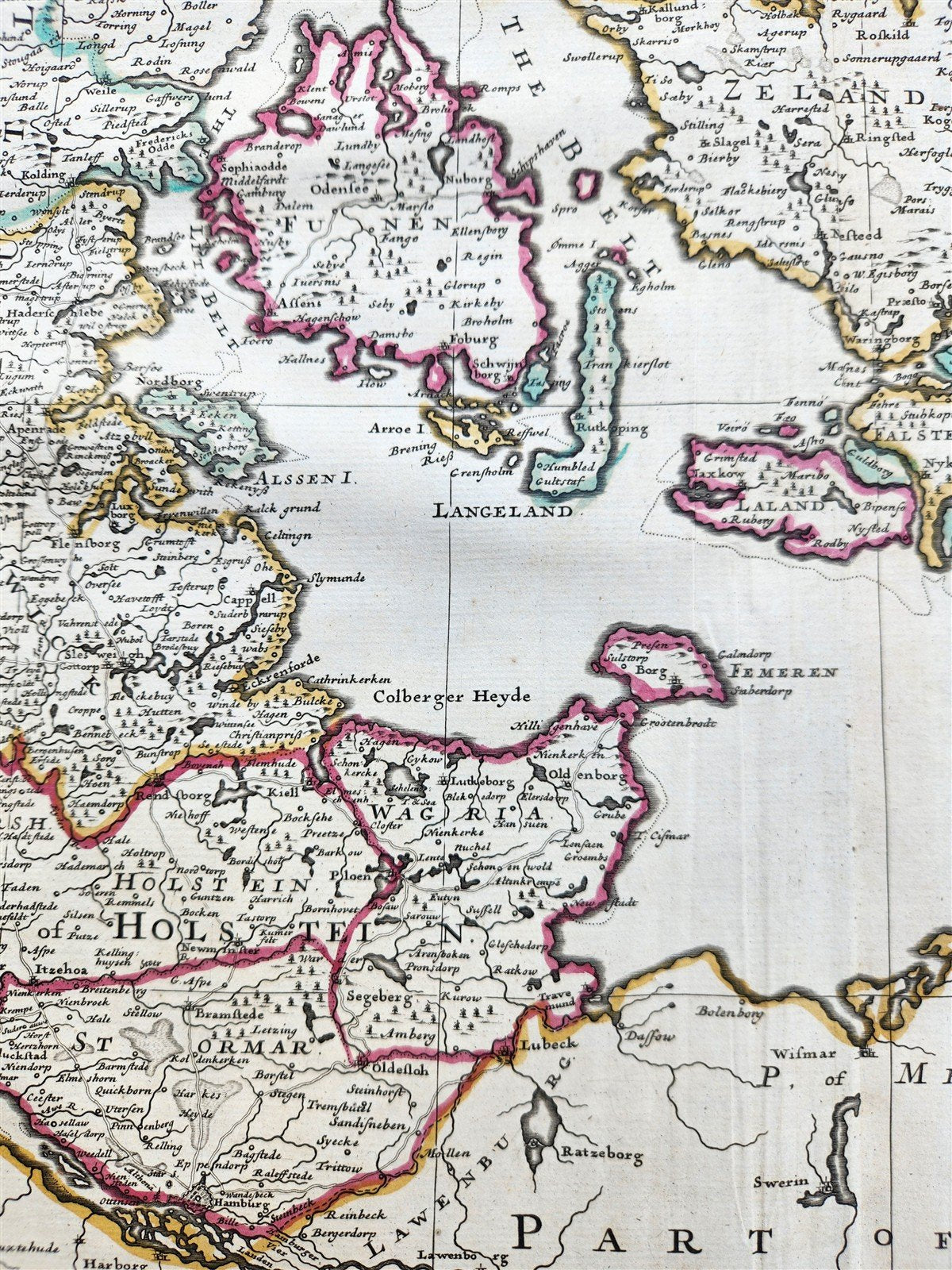 1719 NEW MAP of the KINGDOM of DENMARK by JOHN SENEX antique