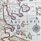 1720 A MAP of GREECE w/ ANATOLIA & VIEW of CONSTANTINOPLE TURKEY Senex antique