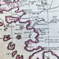 1720 A MAP of GREECE w/ ANATOLIA & VIEW of CONSTANTINOPLE TURKEY Senex antique