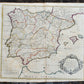 1719 A MAP of SPAIN & PORTUGAL by John Senex antique