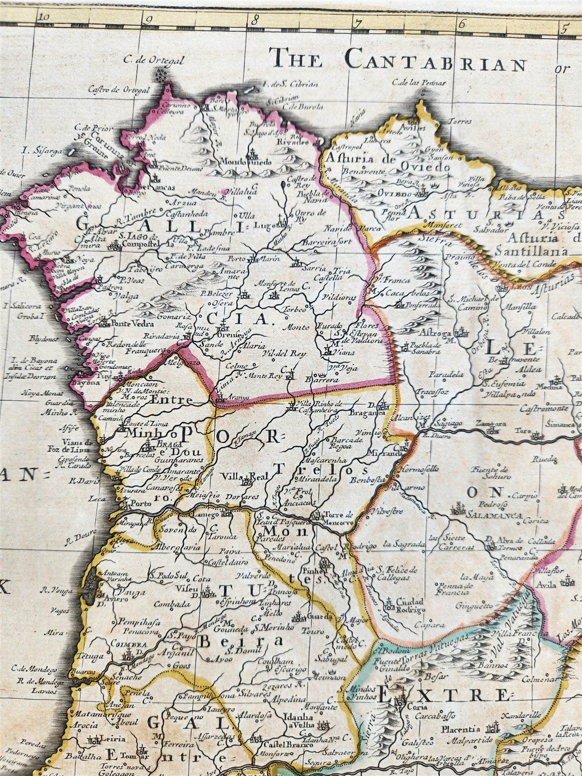 1719 A MAP of SPAIN & PORTUGAL by John Senex antique