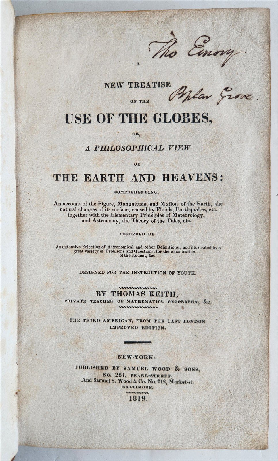 1819 TREATISE on USE of GLOBES PHILOSOPHICAL VIEW of EARTH & HEAVENS ANTIQUE