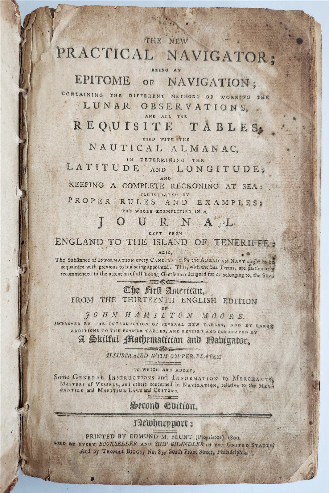 1800 NEW PRACTICAL NAVIGATOR being an EPITOME of NAVIGATION illustrated ANTIQUE